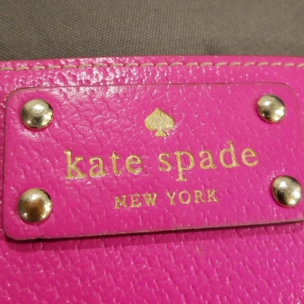 💕Kate Spade💕 Hot Pink and Tan Card Wallet